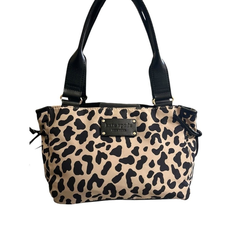Vintage Kate Spade New York Y2K Leopard Print Nylon Shoulder‎ Bag